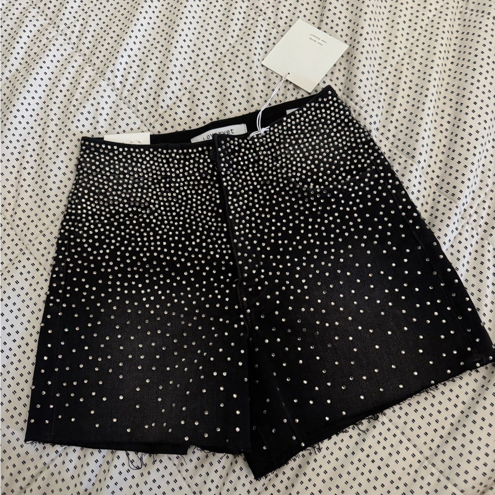 Women's Black Studded Shorts